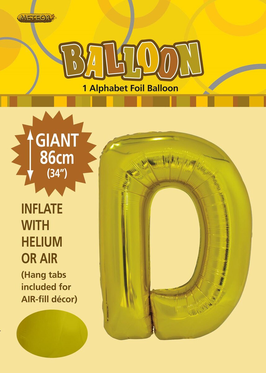 ALPHABET FOIL 86CM - GOLD D