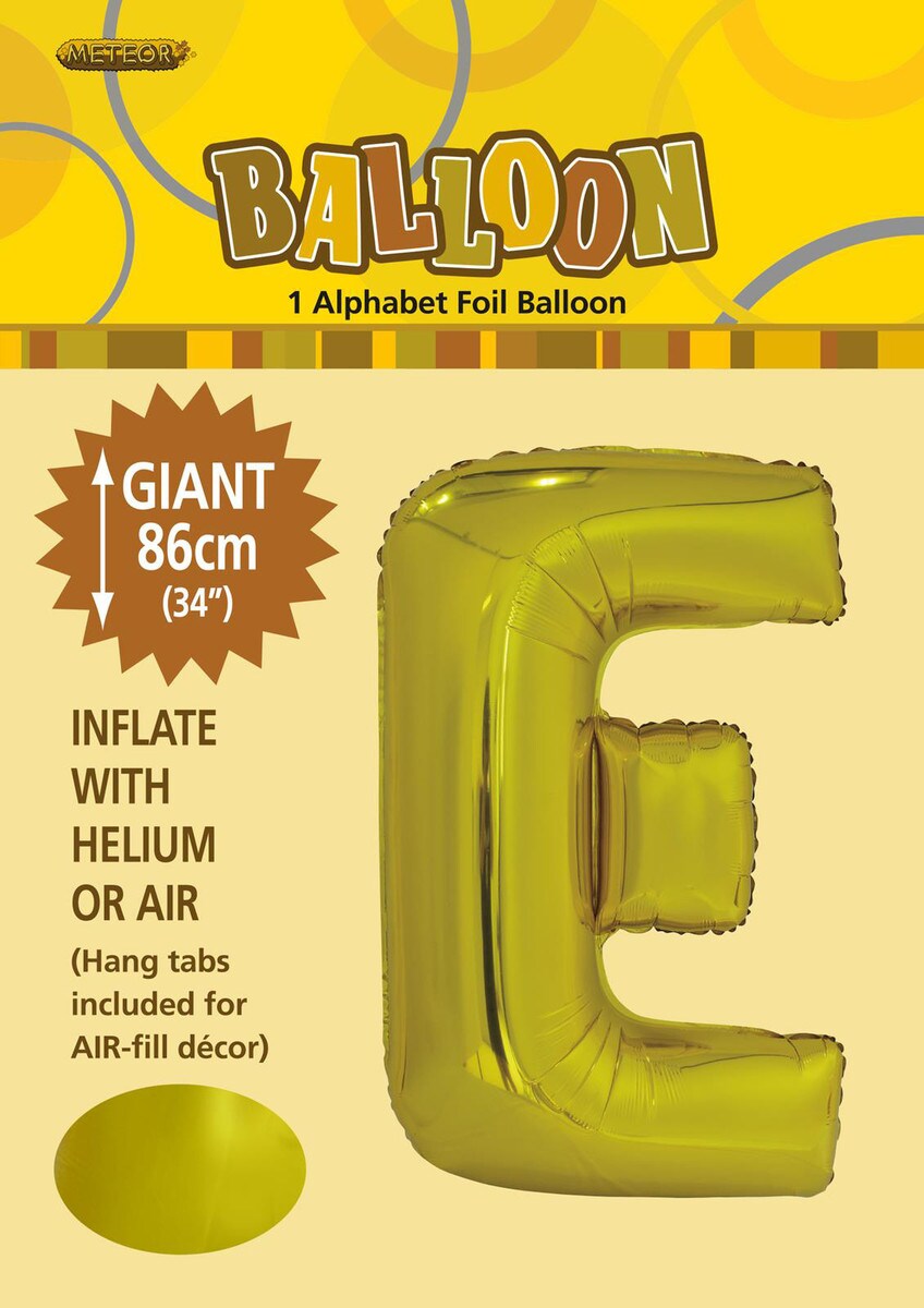 ALPHABET FOIL 86CM - GOLD E