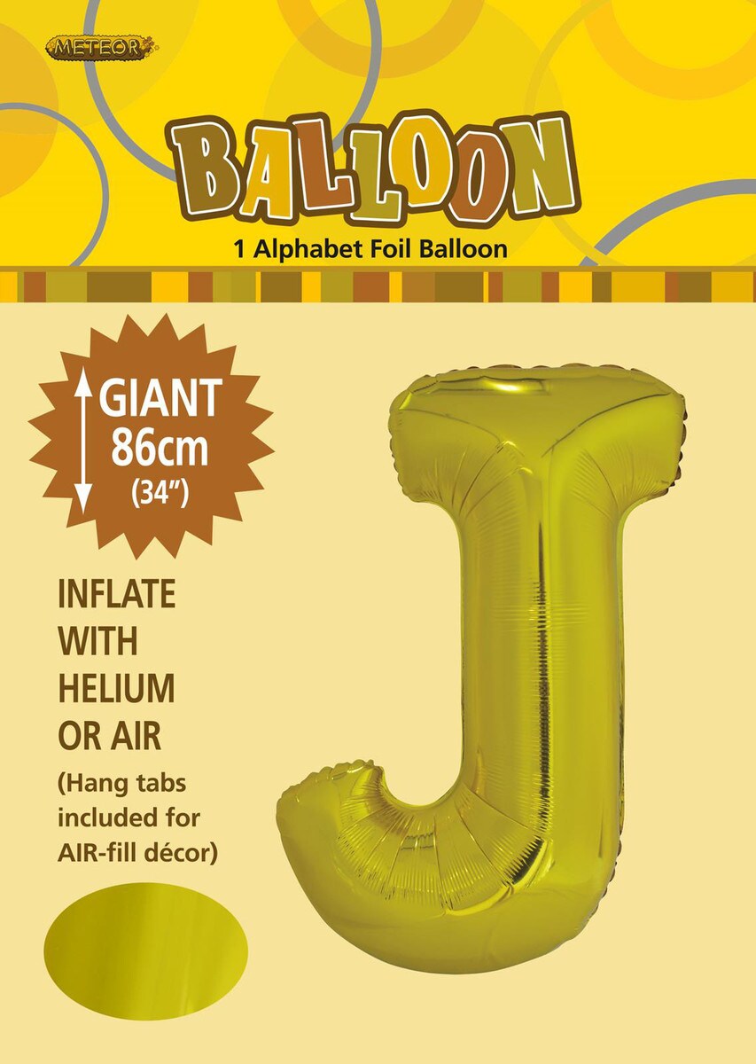 ALPHABET FOIL 86CM - GOLD J