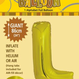 ALPHABET FOIL 34in PKG - GOLD L