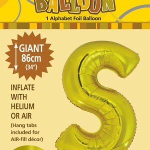 ALPHABET FOIL 86CM - GOLD S