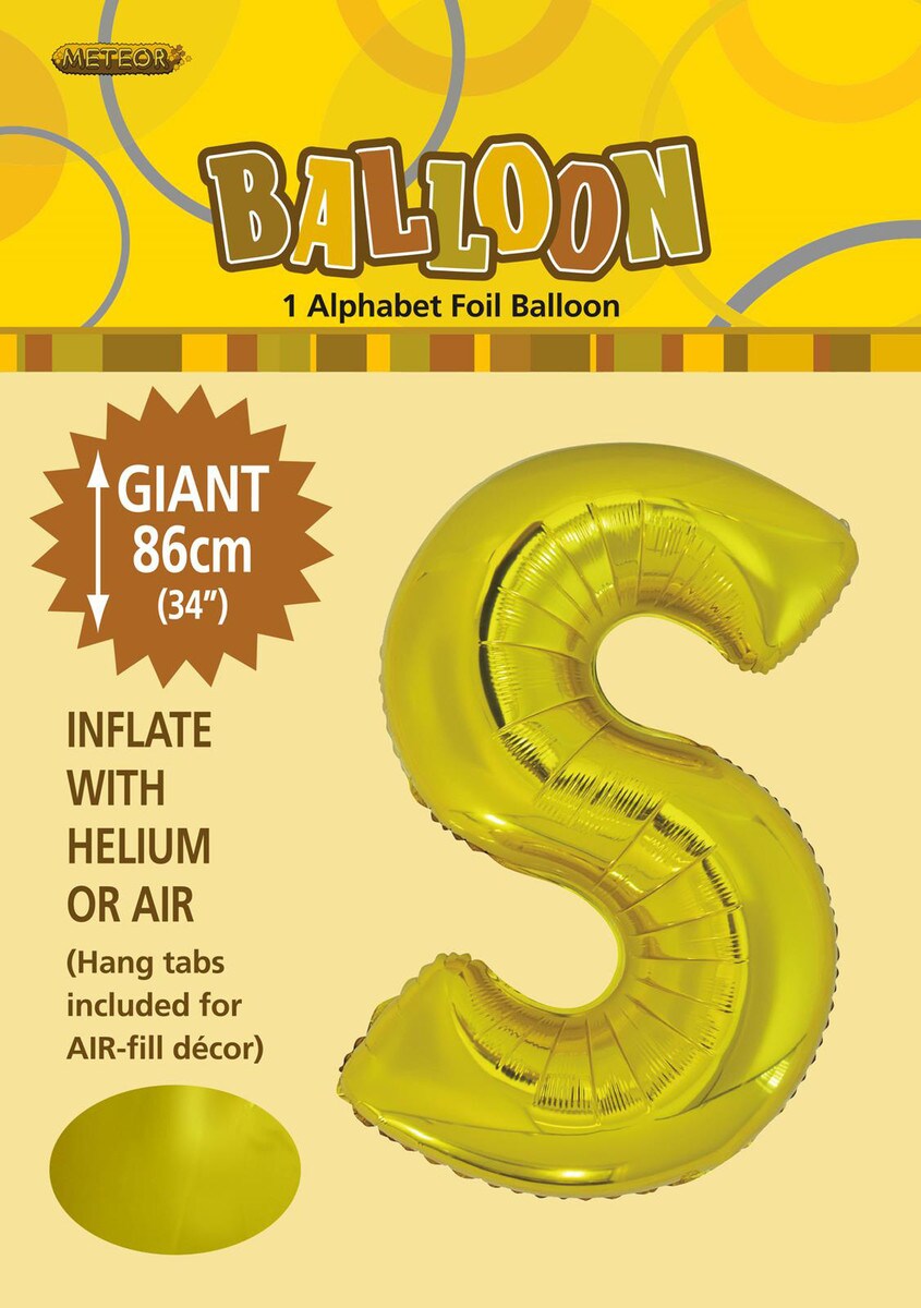 ALPHABET FOIL 86CM - GOLD S