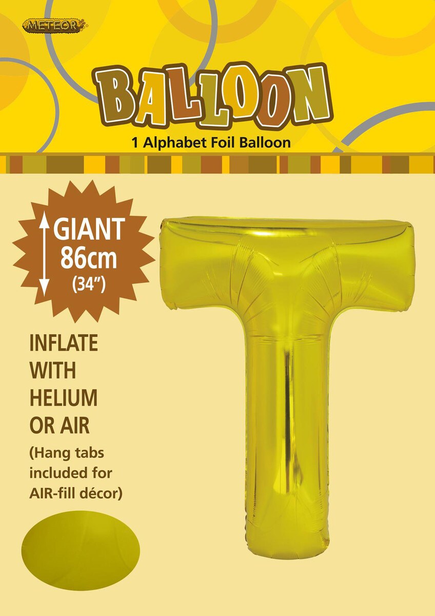 ALPHABET FOIL 86CM - GOLD T