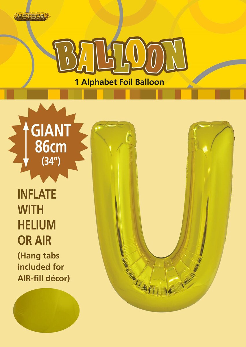 ALPHABET FOIL 86CM - GOLD U