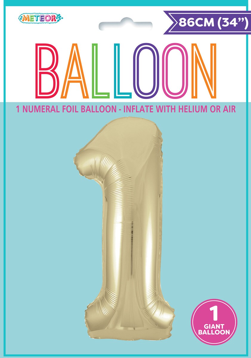 NUMERAL F/BALLOON - W/GOLD 1