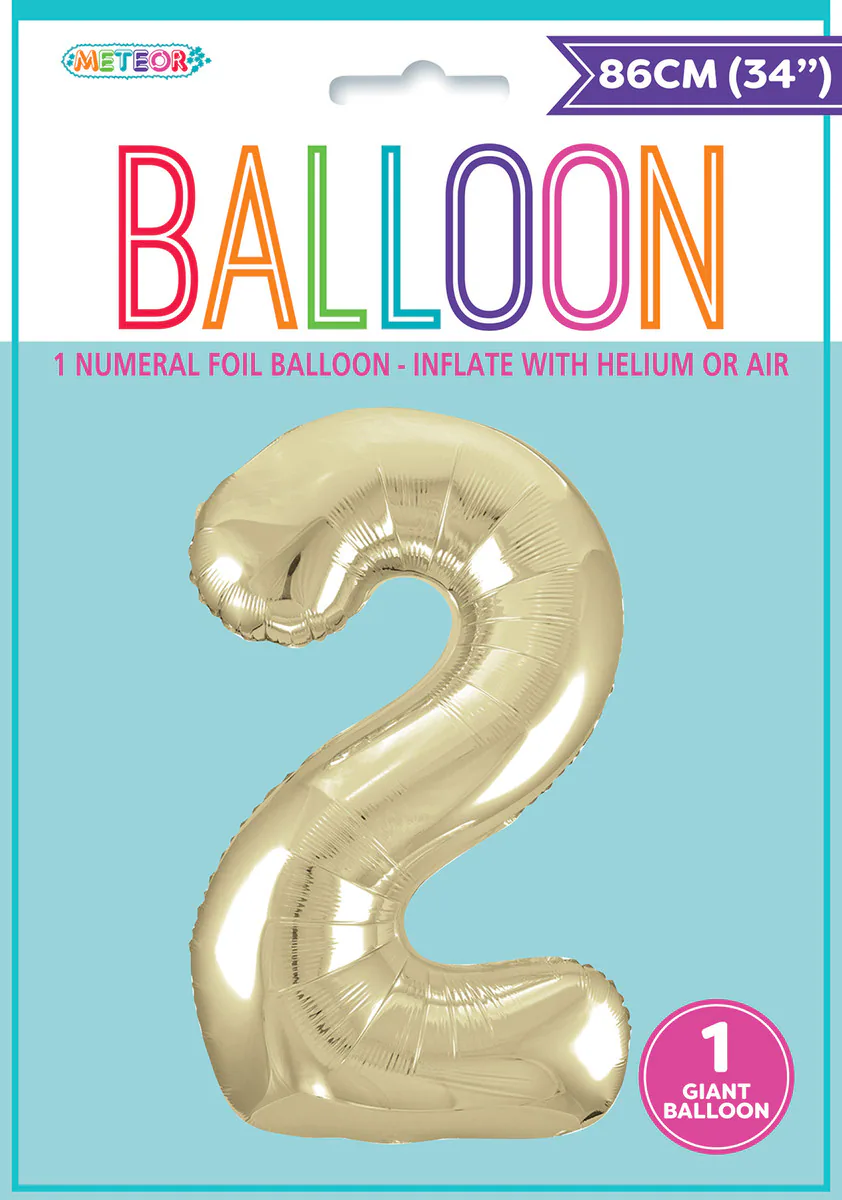 NUMERAL F/BALLOON - W/GOLD 2