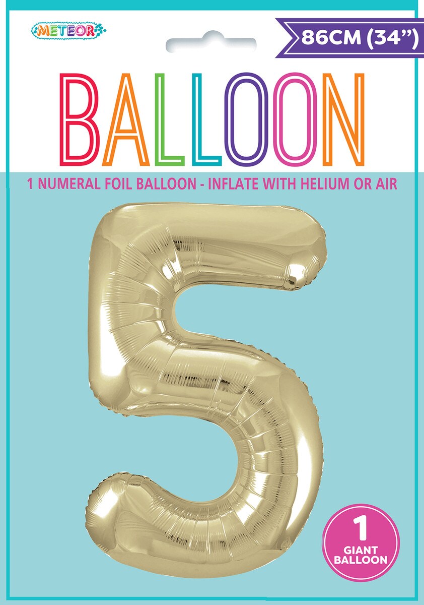 NUMERAL FOIL 34′ PKG CHAMPAGNE GOLD 5