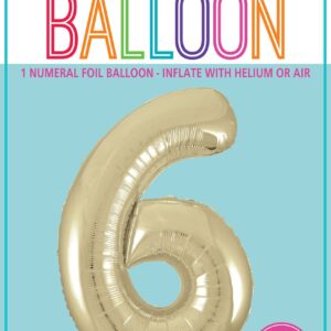 NUMERAL F/BALLOON W/GOLD - 6
