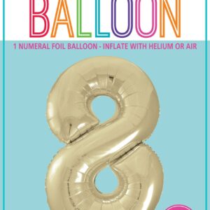 NUMERAL F/BALLOON - W/GOLD 8