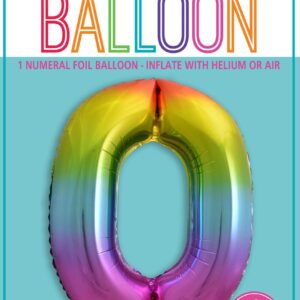 NUMBER FOIL BALLOON 86CM - RAINBOW 0