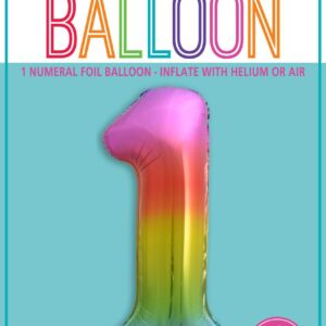 NUMERAL FOIL 34in PKG-RAINBOW 1