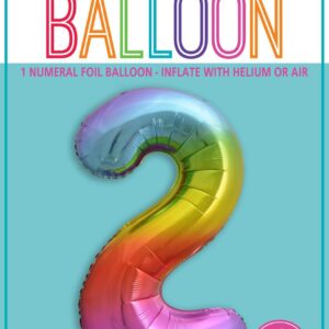 NUMBER FOIL BALLOON 86CM - RAINBOW 2