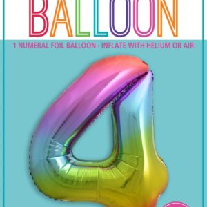 NUMBER FOIL BALLOON 86CM - RAINBOW 4