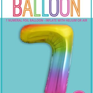 NUMBER FOIL BALLOON 86CM - RAINBOW 7