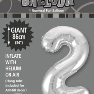 NUMERAL FOIL 34in PKG- SILVER 2
