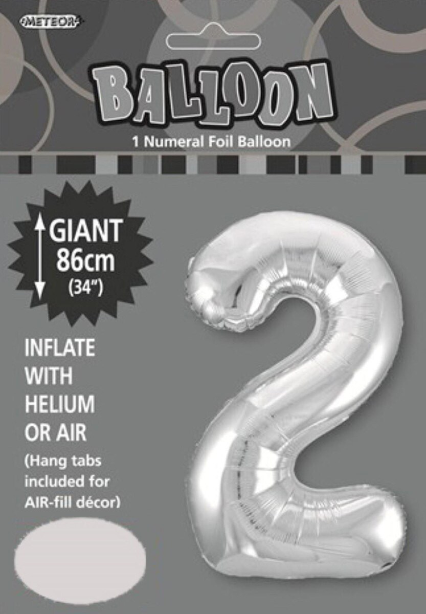 NUMERAL FOIL 34in PKG- SILVER 2