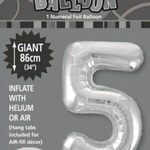 NUMERAL FOIL 34in PKG- SILVER 5
