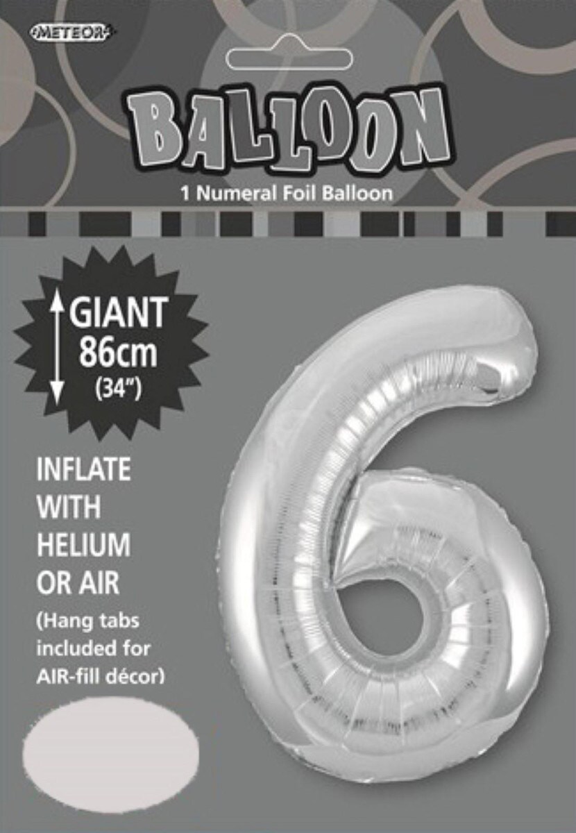 NUMERAL FOIL 34in PKG- SILVER 6
