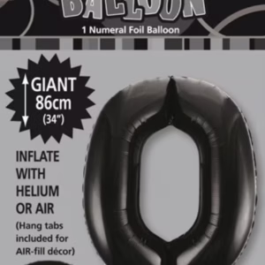 NUMBER FOIL BALLOON 86CM - BLACK 0