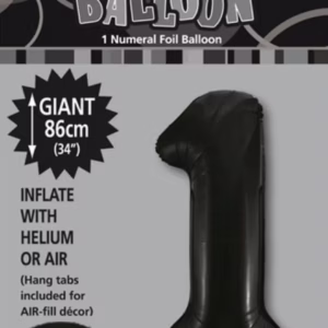 NUMBER FOIL BALLOON 86CM - BLACK 1