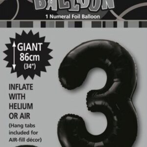 NUMBER FOIL BALLOON 86CM - BLACK 3