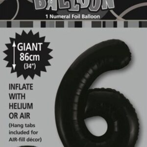 NUMERAL FOIL 34in PKG- BLACK 6
