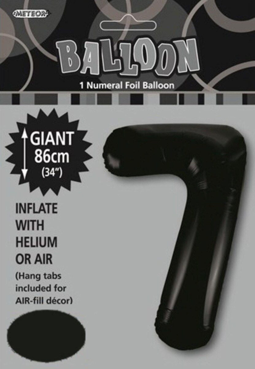 NUMBER FOIL BALLOON 86CM - BLACK 7