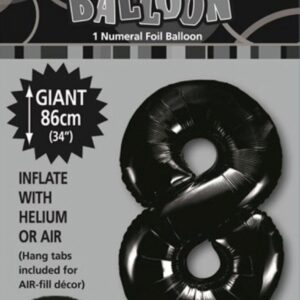 NUMERAL FOIL 34in PKG- BLACK 8