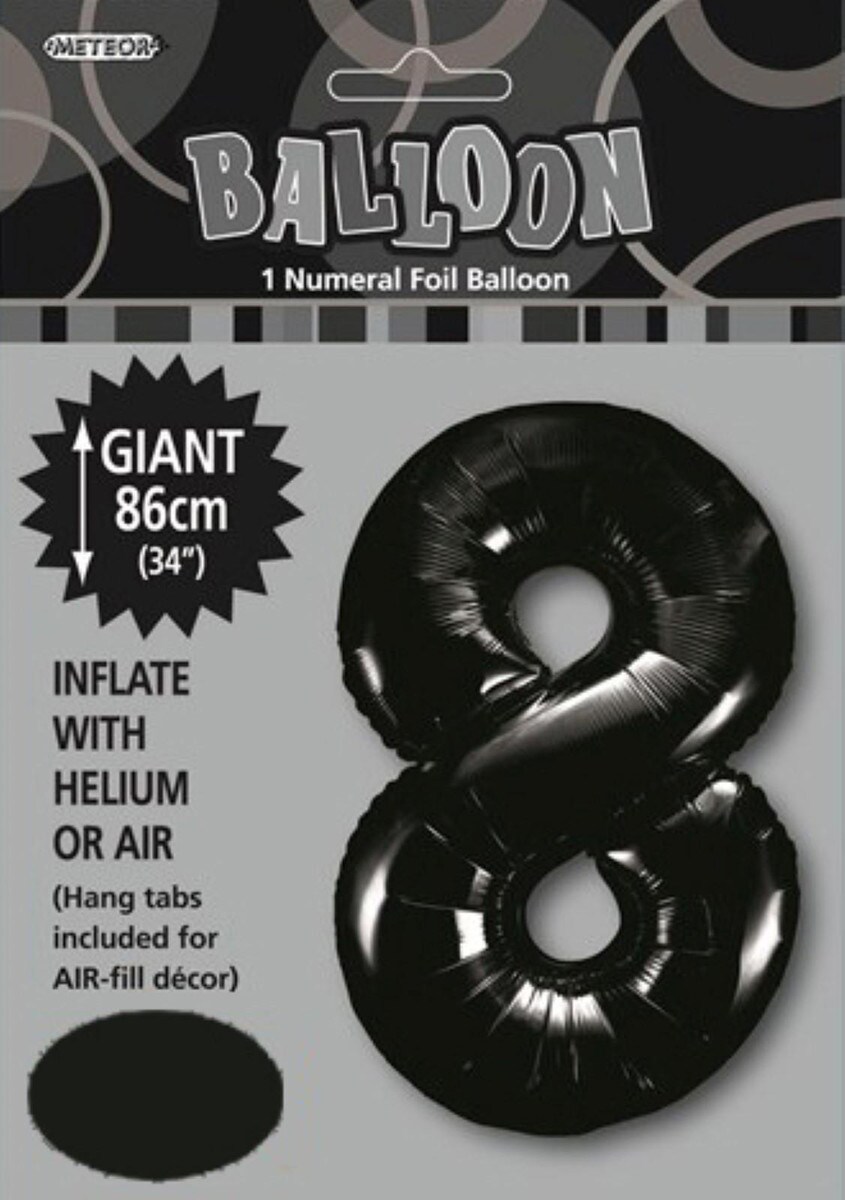 NUMERAL FOIL 34in PKG- BLACK 8