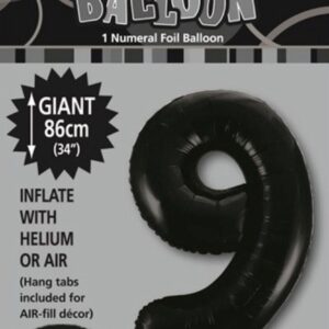 NUMBER FOIL BALLOON 86CM - BLACK 9
