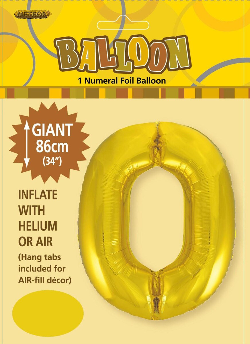 NUMERAL FOIL 34in PKG- GOLD 0
