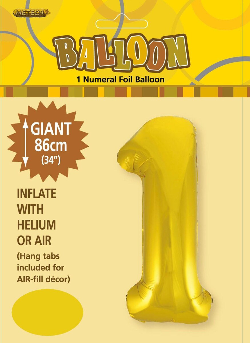 NUMERAL FOIL 34in PKG- GOLD 1