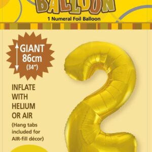 NUMBER FOIL BALLOON 86CM - GOLD 2