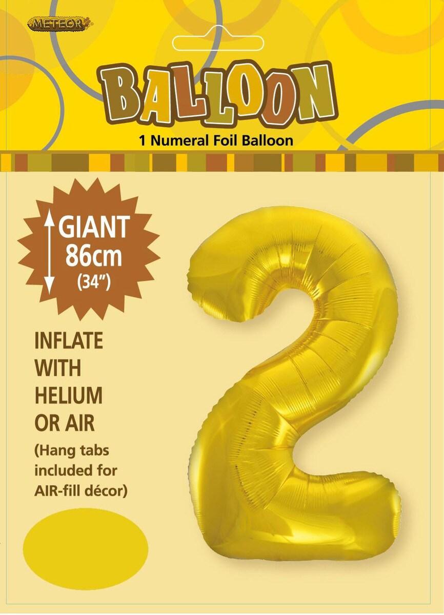 NUMBER FOIL BALLOON 86CM - GOLD 2