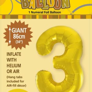 NUMBER FOIL BALLOON 86CM - GOLD 3