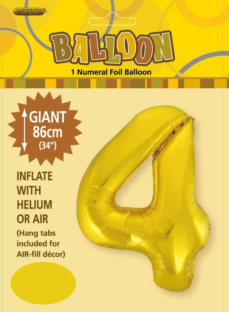 NUMBER FOIL BALLOON 86CM - GOLD 4