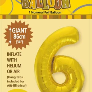 NUMERAL FOIL 34in PKG- GOLD 6