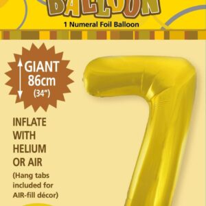NUMBER FOIL BALLOON 86CM - GOLD 7