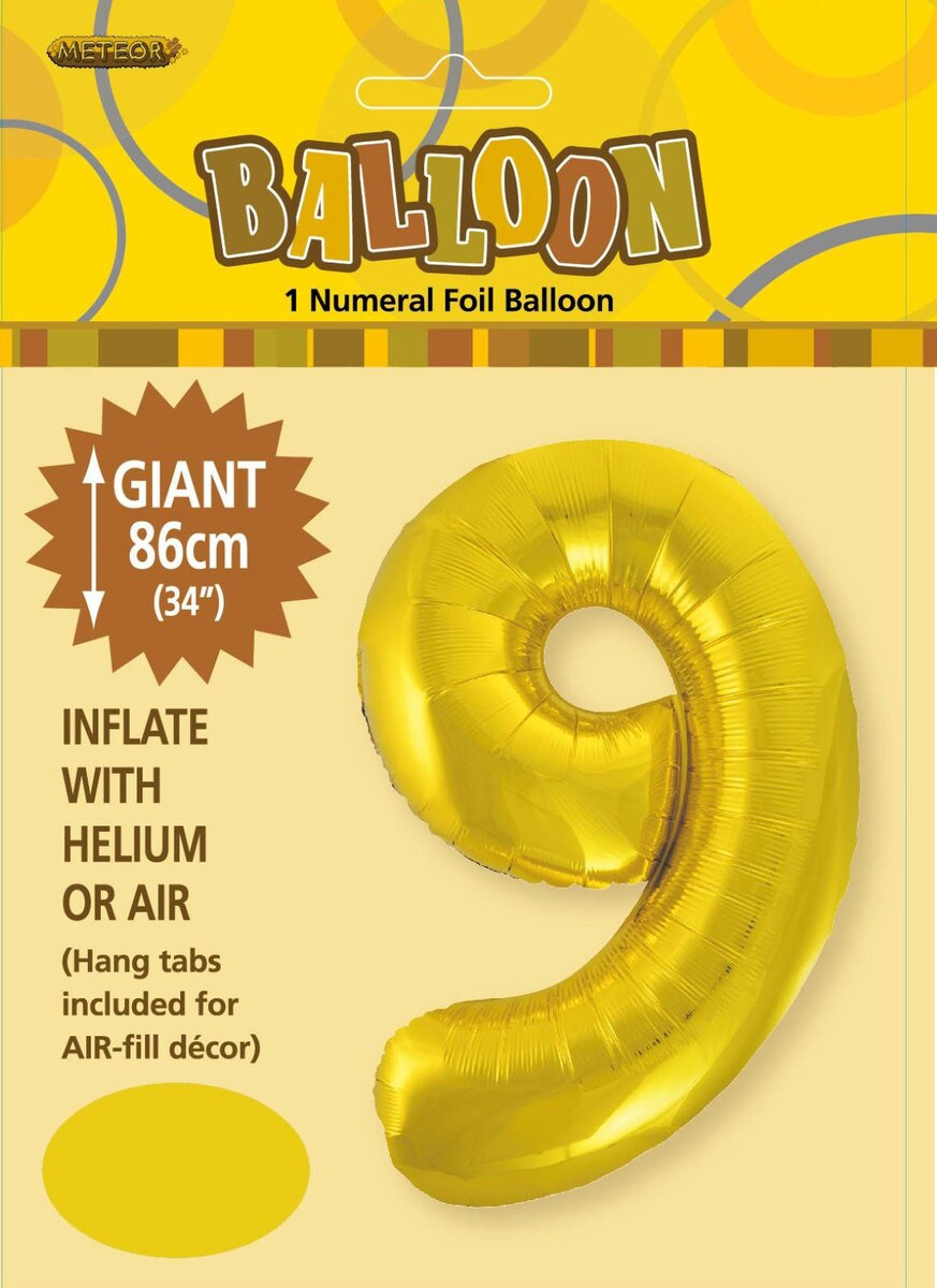 NUMBER FOIL BALLOON 86CM - GOLD 9