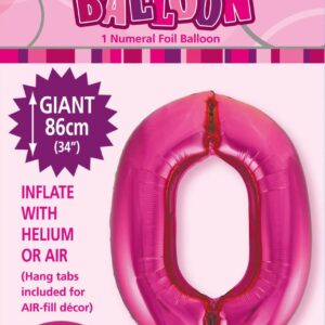 NUMERAL FOIL 34in PKG- H/PINK 0
