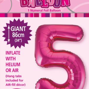 NUMBER FOIL BALLOON 86CM - H/PINK 5