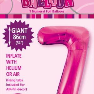 NUMERAL FOIL 34in PKG- H/PINK 7
