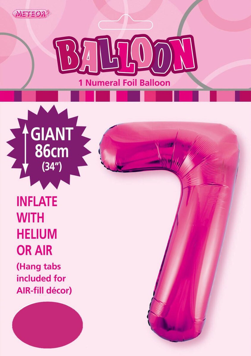 NUMERAL FOIL 34in PKG- H/PINK 7