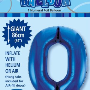 NUMERAL FOIL 34in PKG- R/BLUE 0
