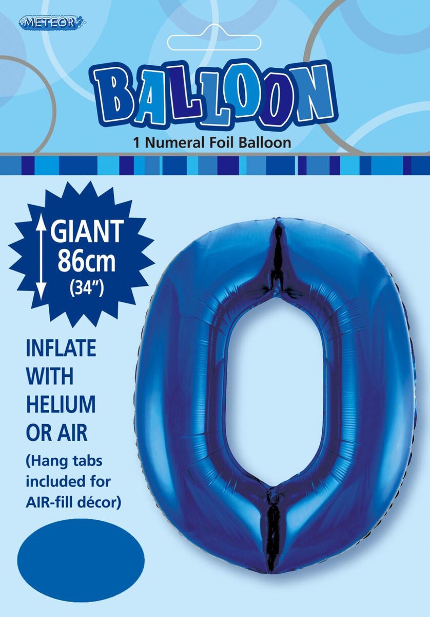 NUMERAL FOIL 34in PKG- R/BLUE 0
