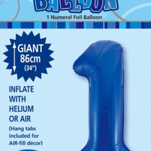 NUMERAL FOIL 34in PKG- R/BLUE 1