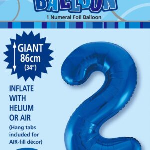 NUMBER FOIL BALLOON 86CM - R/BLUE 2