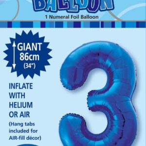 NUMERAL FOIL 34in PKG- R/BLUE 3