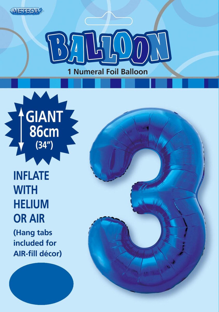 NUMERAL FOIL 34in PKG- R/BLUE 3