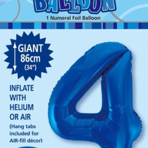 NUMERAL FOIL 34in PKG- R/BLUE 4
